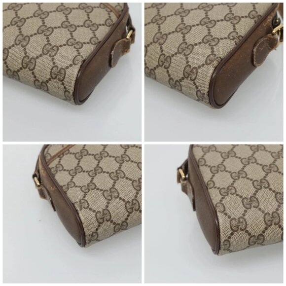 GUCCI GG Supreme Web Sherry Line Bag PVC Beige Gold - Picture 16 of 16